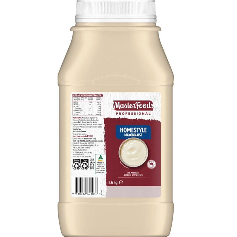 Masterfoods Homestyle Mayonnaise Mayo 2.6kg Bottle Bulk 304098 - SuperOffice