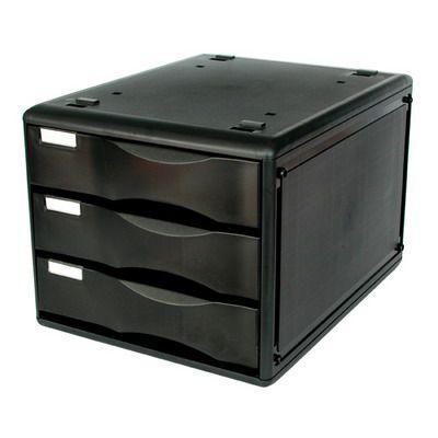 Metro Desktop Filing 3 Drawers B4 Black 234386 - SuperOffice