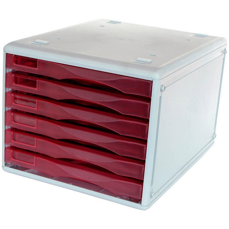 Metro Desktop Filing 6 Drawers B4 Strawberry 234398 - SuperOffice