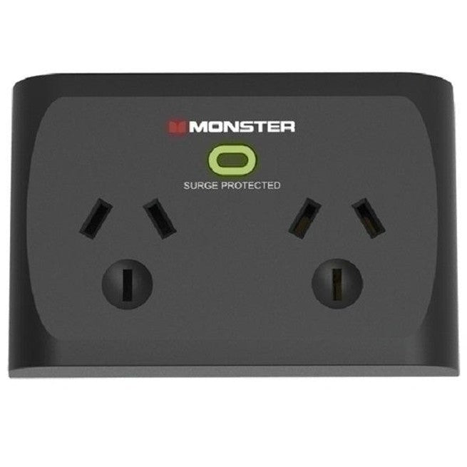 Monster Dual Socket Surge Protector Black MT-FPSP2700B - SuperOffice