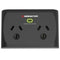 Monster Dual Socket Surge Protector Black MT-FPSP2700B - SuperOffice