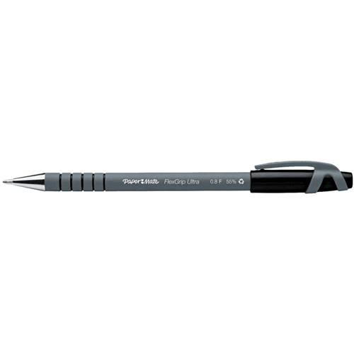 Papermate Flexgrip Ultra Ballpoint Pen Fine Black Box 12 9680131 (Box 12) - SuperOffice