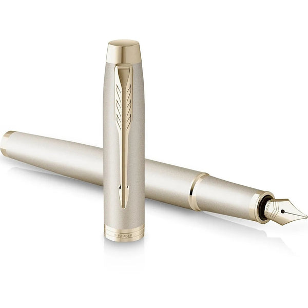 Parker IM Premium Fountain Pen Champagne Gold Trim Gift Box Set 2172954 - SuperOffice