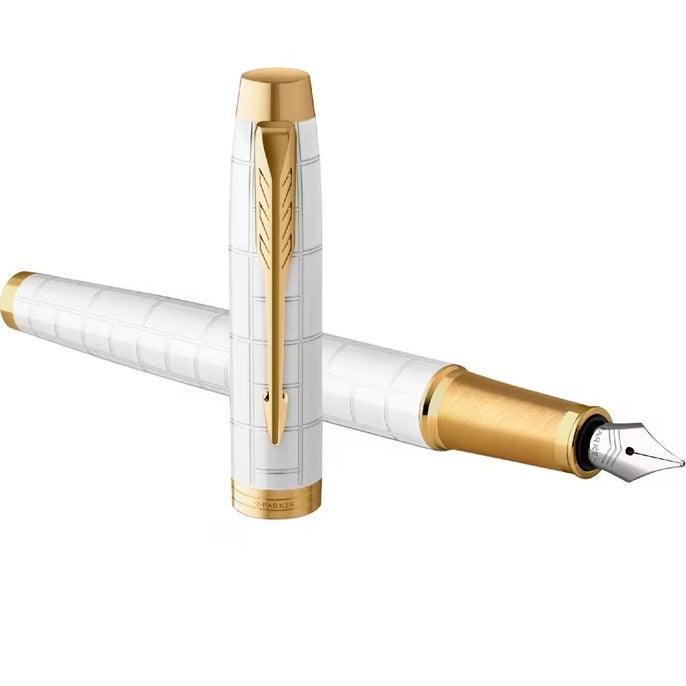 Parker IM Premium Fountain Pen White Pearl Gold Trim Gift Box 2143652 - SuperOffice