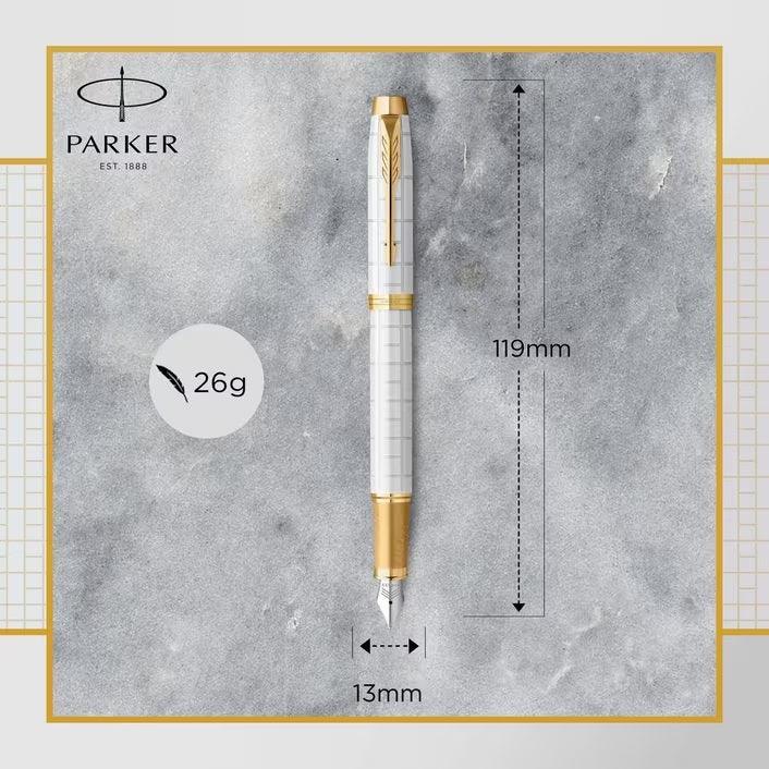 Parker IM Premium Fountain Pen White Pearl Gold Trim Gift Box 2143652 - SuperOffice