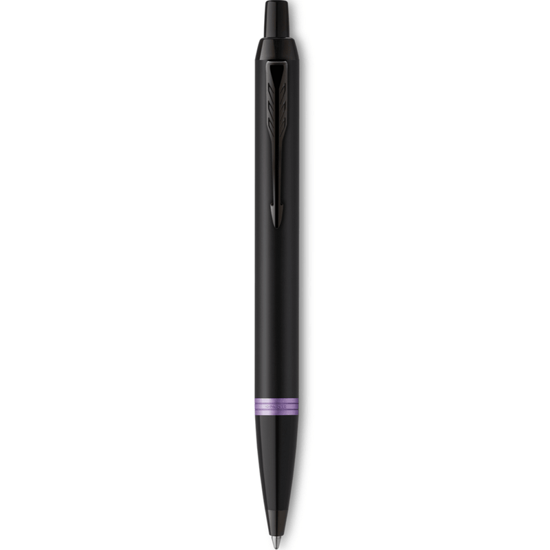 Parker IM Professional Ballpoint Pen Satin Black Vibrant Purple Ring Gift Box 2172951 - SuperOffice