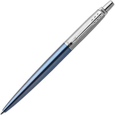 Parker Jotter Ballpoint Pen Waterloo Blue Chrome Trim Medium Nib Blue 1953245 - SuperOffice