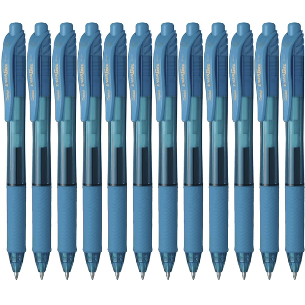 Pentel BL107 Energel-X Retractable Gel Ink Pen 0.7mm Sky Light Blue Box 12 BL107S (Box 12) - SuperOffice