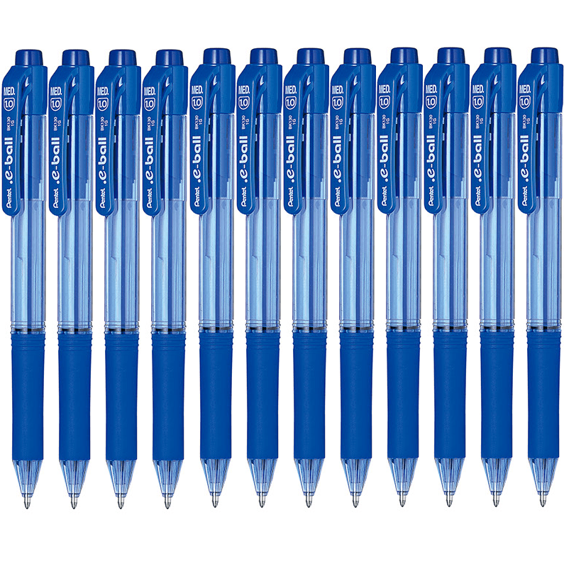 Pentel e-Ball BK130 Retractable Ballpoint Pen 1.0mm Blue Box 12 BK130-C (Box 12) - SuperOffice