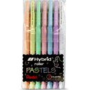 Pentel Hybrid Gel Grip Pens Roller Milky Pastel 0.8mm Wallet 7 Pack K108-7 - SuperOffice