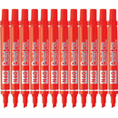 Pentel N60 Permanent Marker Chisel Point Red Box 12 N60-B (Box 12) - SuperOffice