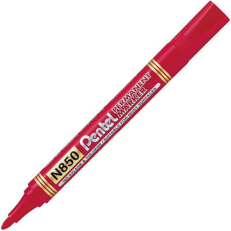 Pentel N850 Permanent Marker Bullet Tip 1.5mm Point Red Box 12 N850-B (Box 12) - SuperOffice