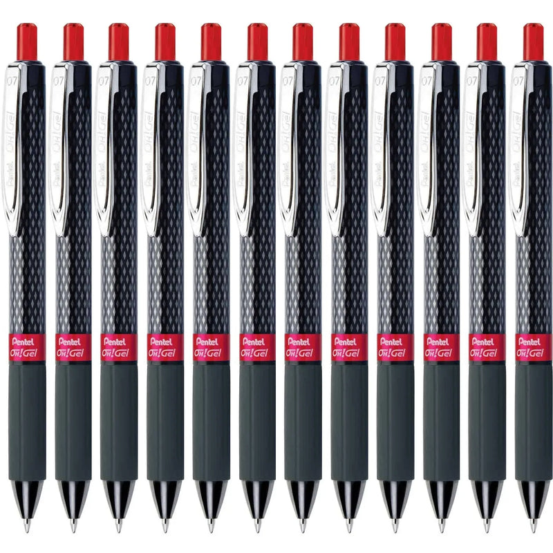 Pentel Oh! K497 Retractable Gel Rollerball Pen 0.7mm Red Box 12 K497-B (Box 12) - SuperOffice