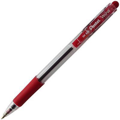 Pentel Wow Retractable Ballpoint Pen 1.0Mm Red BK420-B - SuperOffice