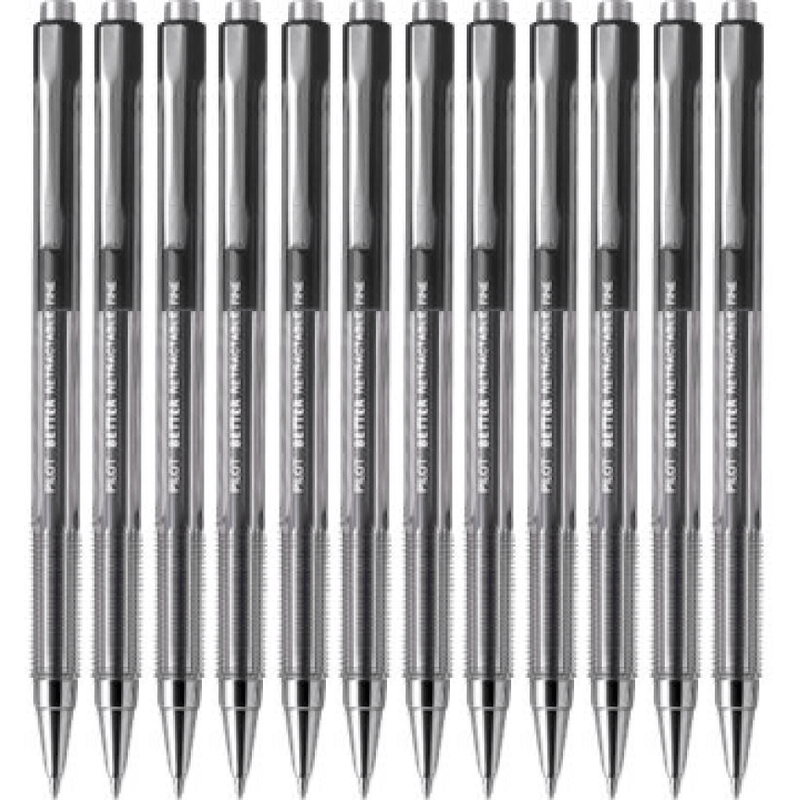 Pilot Better Retractable Ballpoint Pen 0.7mm Fine Black Box 12 BP145F (Black Fine Box 12) - SuperOffice