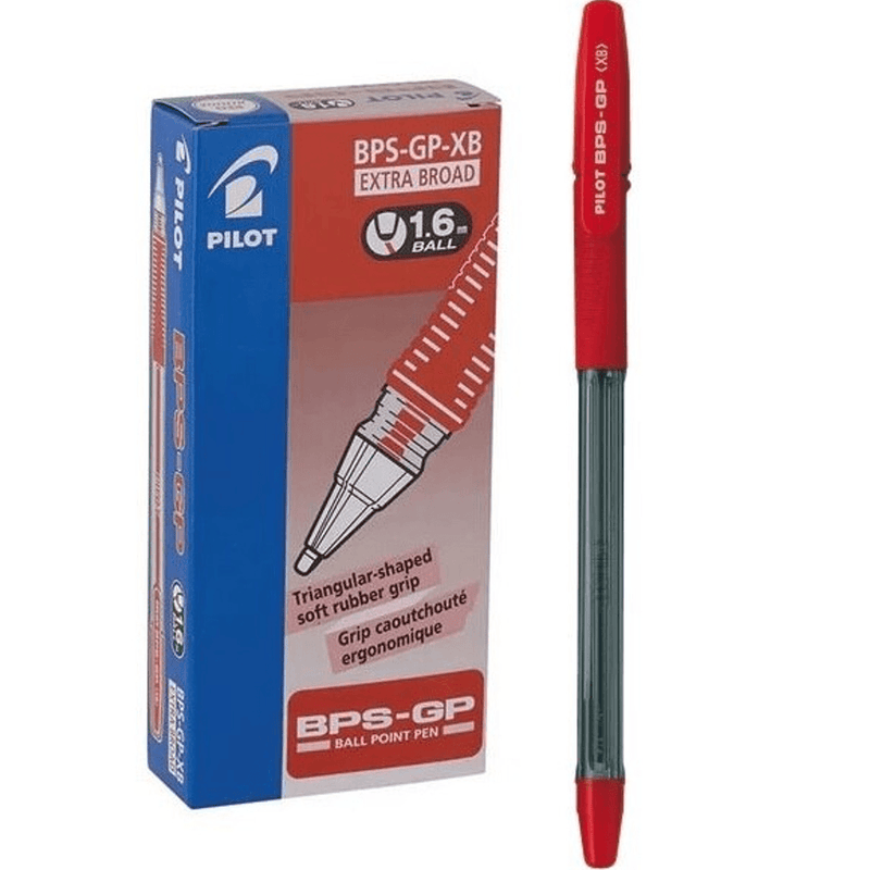 Pilot BPS-GP Ballpoint Pen Extra Broad 1.6mm Red Box 12 623235 (Box 12) - SuperOffice