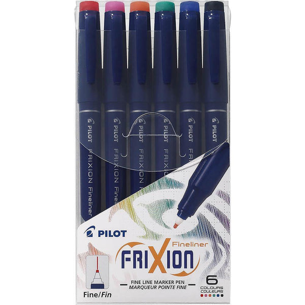 Pilot Frixion Erasable Fineliner Pen 0.45Mm Assorted Pack 6 SW-FF-S6 - SuperOffice