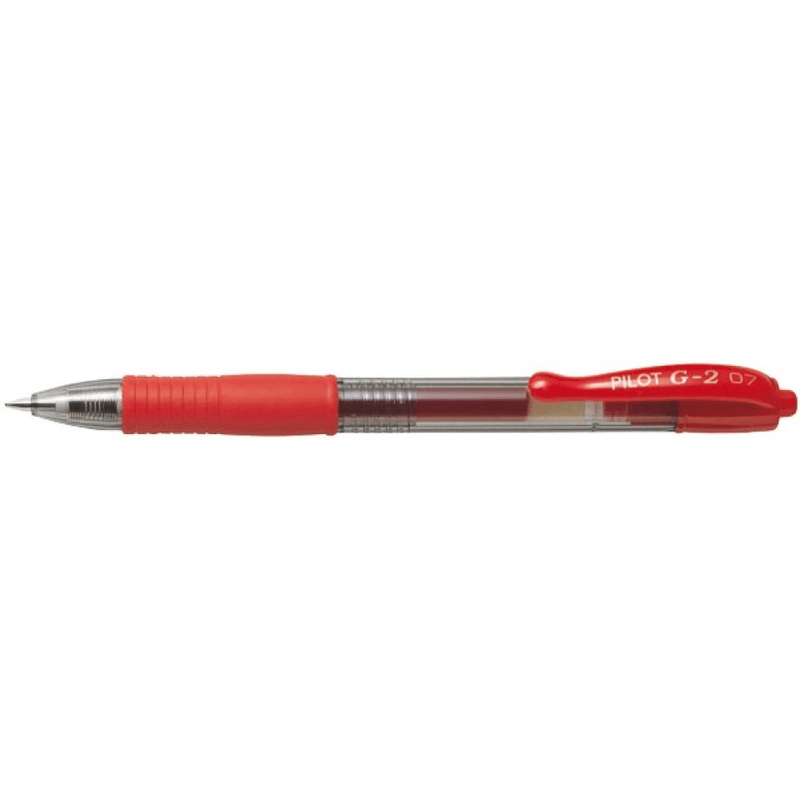 Pilot G2 Gel Ink Pen Retractable 0.7mm Fine Red Box 12 G-2 BLG27R/622511 (Box 12) - SuperOffice