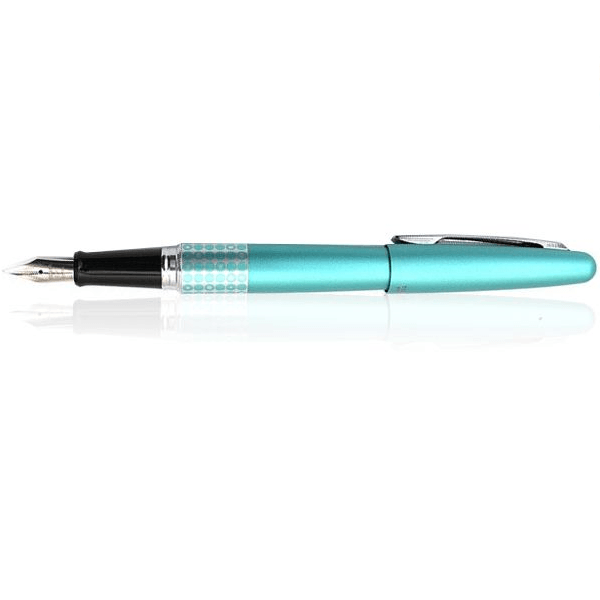 Pilot Metropolitan Fountain Pen Aqua Dots Blue Fine Nib Black 624827 - SuperOffice