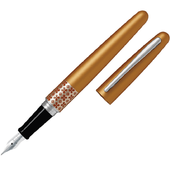 Pilot Metropolitan Fountain Pen Orange Flower Medium Nib Black 624914 - SuperOffice