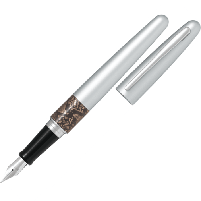 Pilot MR2 Metropolitan Fountain Pen Silver Python Medium Nib Black FPMR2MPTN / 624614 - SuperOffice