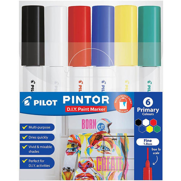 Pilot Pintor Paint Marker Fine Bullet Point 1.0Mm Primary Colours Pack 6 SW-PT-F - SuperOffice