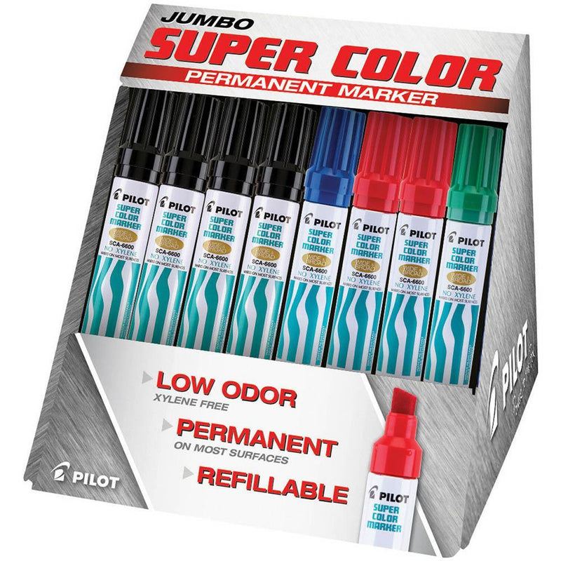 Pilot Sca-6600 Jumbo Marker Chisel Broad Assorted Box 12 619205 - SuperOffice