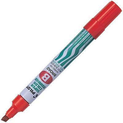 Pilot Sca-B Super Colour Permanent Marker Chisel Broad 5.0Mm Red Box 12 619003 - SuperOffice