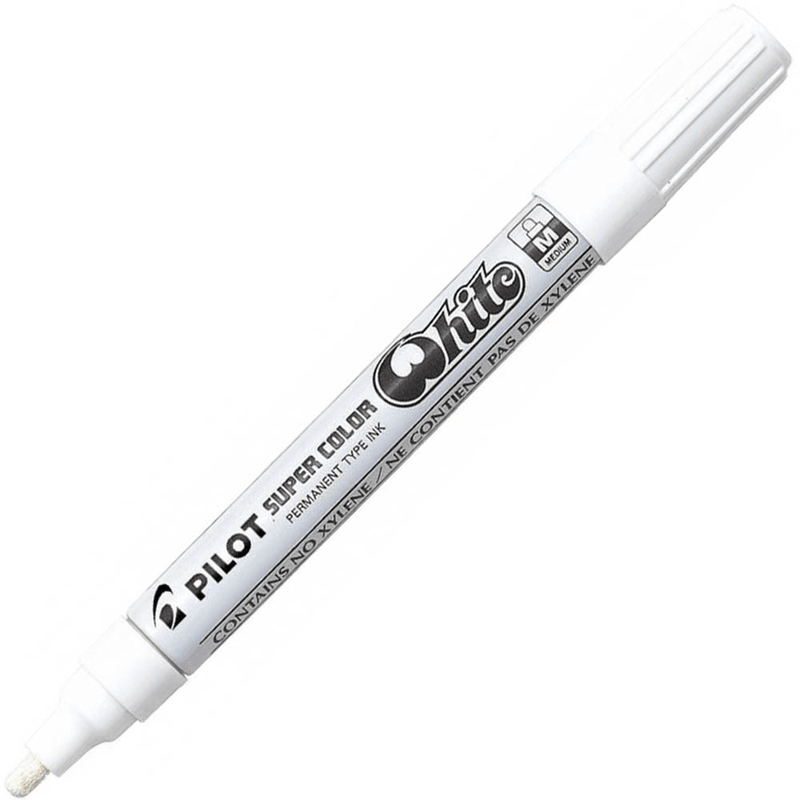 Pilot Super Colour Permanent Marker Medium 4.5mm White Box 12 607414 (Box 12) - SuperOffice