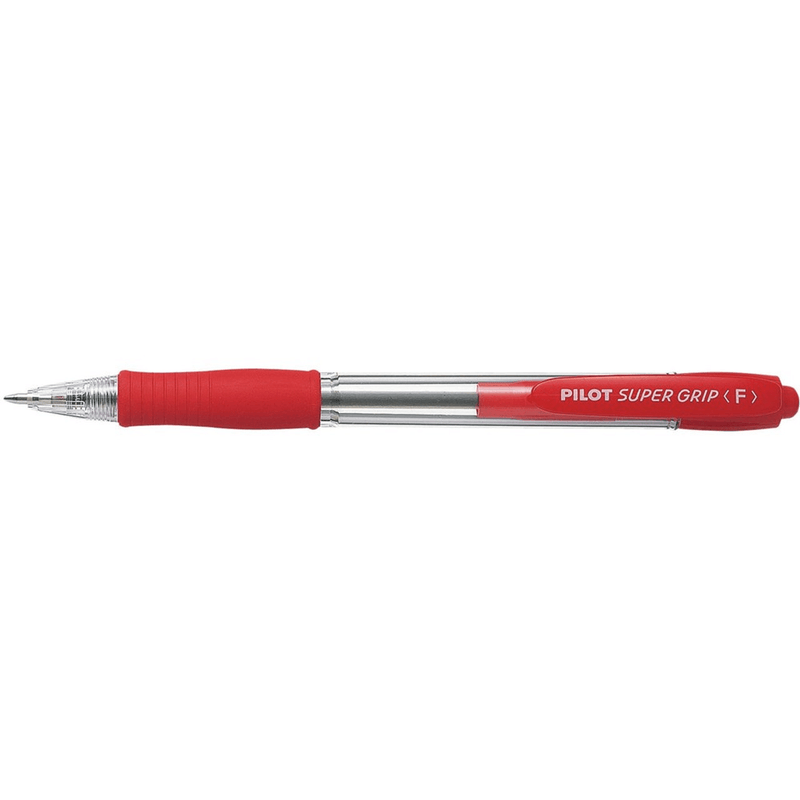 Pilot Super Grip Retractable Ballpoint Pen Fine 0.7mm Red BPGP-10R-F-R Box 12 BPGP10RFR/623132 (Box 12) - SuperOffice