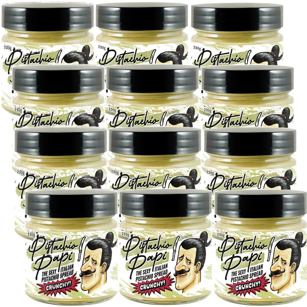 Pistachio Papi Crunchy Spread Italian 230g Made In Italy 12 Pack Bulk PPC012 (12 Pack Crunchy) - SuperOffice
