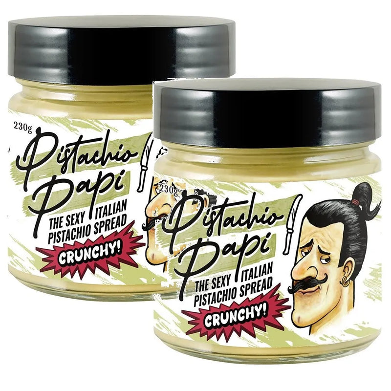 Pistachio Papi Crunchy Spread Italian 230g Made In Italy 2 Pack Bulk PPC012 (2 Pack Crunchy) - SuperOffice