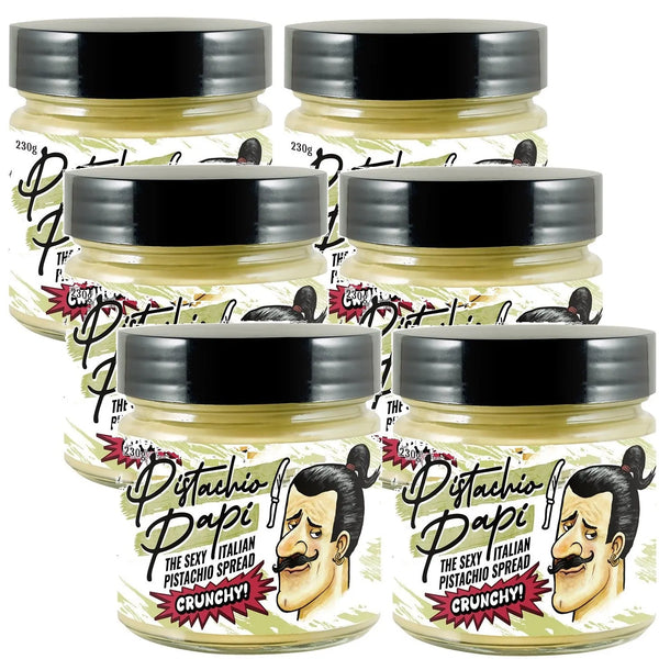 Pistachio Papi Crunchy Spread Italian 230g Made In Italy 6 Pack Bulk PPC012 (6 Pack Crunchy) - SuperOffice