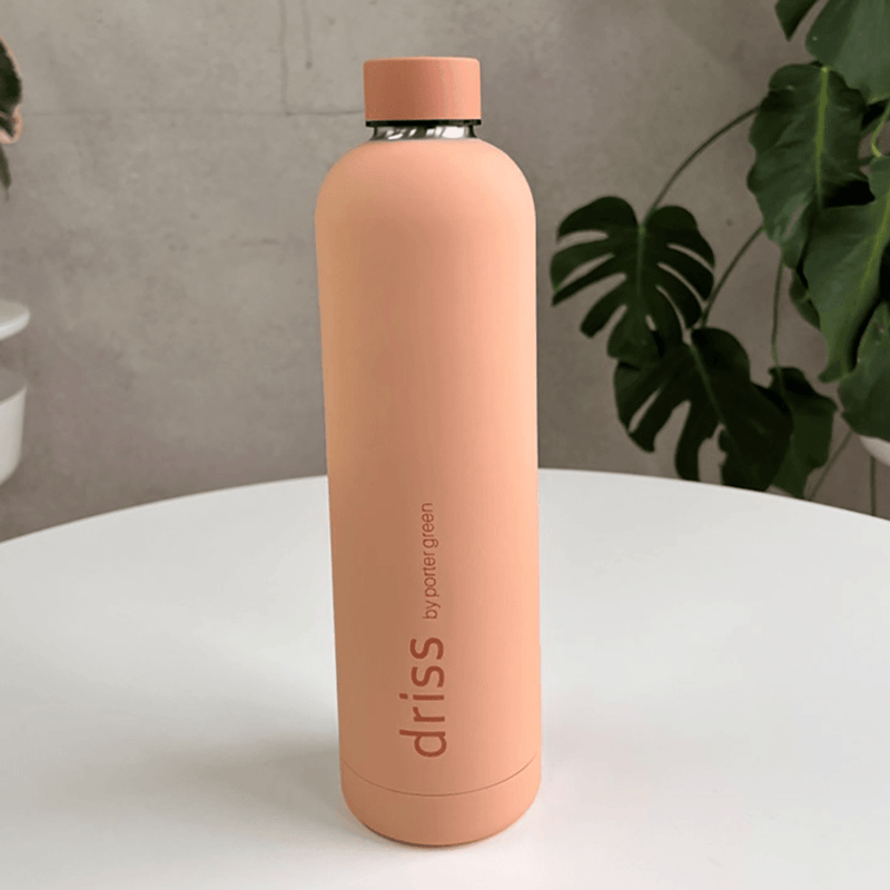 Porter Green Driss Water Bottle Double Wall Insulated Hot/Cold Stainless Steel 1L Luanda Brown ND014 (Brown) - SuperOffice