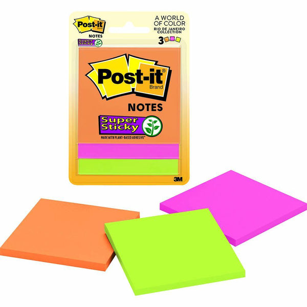 Post-It 3321-Ssau Super Sticky Notes 45 Sheets Per Pad 76 X 76Mm Rio De Janeiro Pack 3 AB010578594 - SuperOffice