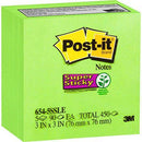 Post-It 654-5Ssle Super Sticky Notes 76 X 76Mm Limeade 6545SSLE - SuperOffice