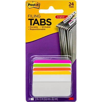 Post-It 686A-1Bb Durable Angled Filing Tabs Bright Assorted Pack 4 70005084986 - SuperOffice