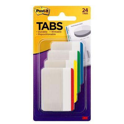 Post-It 686F-1 Durable Flat Filing Tabs Assorted Pack 4 70071424140 - SuperOffice