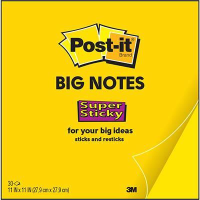 Post-It Bn11 Super Sticky Big Note 279 X 279Mm Yellow 30 Sheets BN11 - SuperOffice