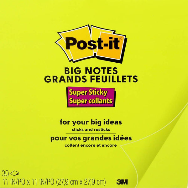 Post-It Bn11G Super Sticky Big Notes 279 X 279Mm Green 30 Sheets 70007019006 - SuperOffice