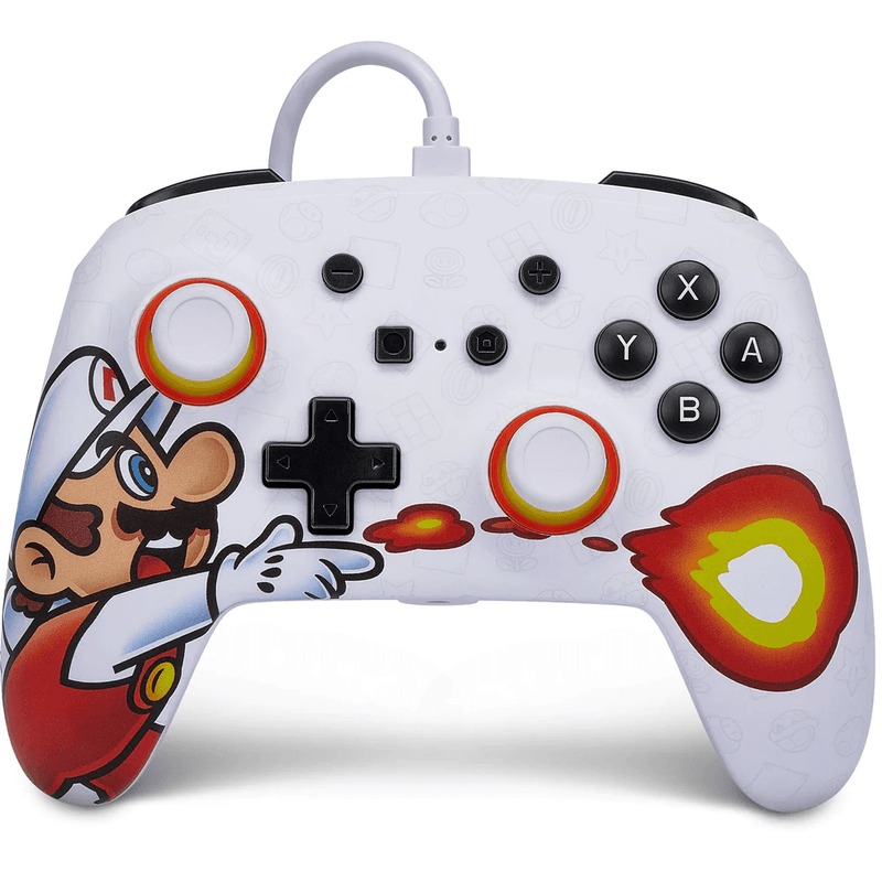 PowerA Enhanced Wired Controller for Nintendo Switch Iconic Fireball Mario White/Red 1526549-01 - SuperOffice