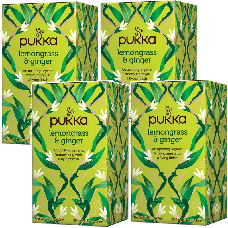 Pukka Tea Lemongrass & Ginger 20 Teabags 4 Pack 05065000523800 - SuperOffice