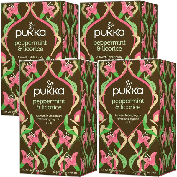 Pukka Tea Peppermint & Licorice 20 Teabags 4 Pack 05060229011114 - SuperOffice