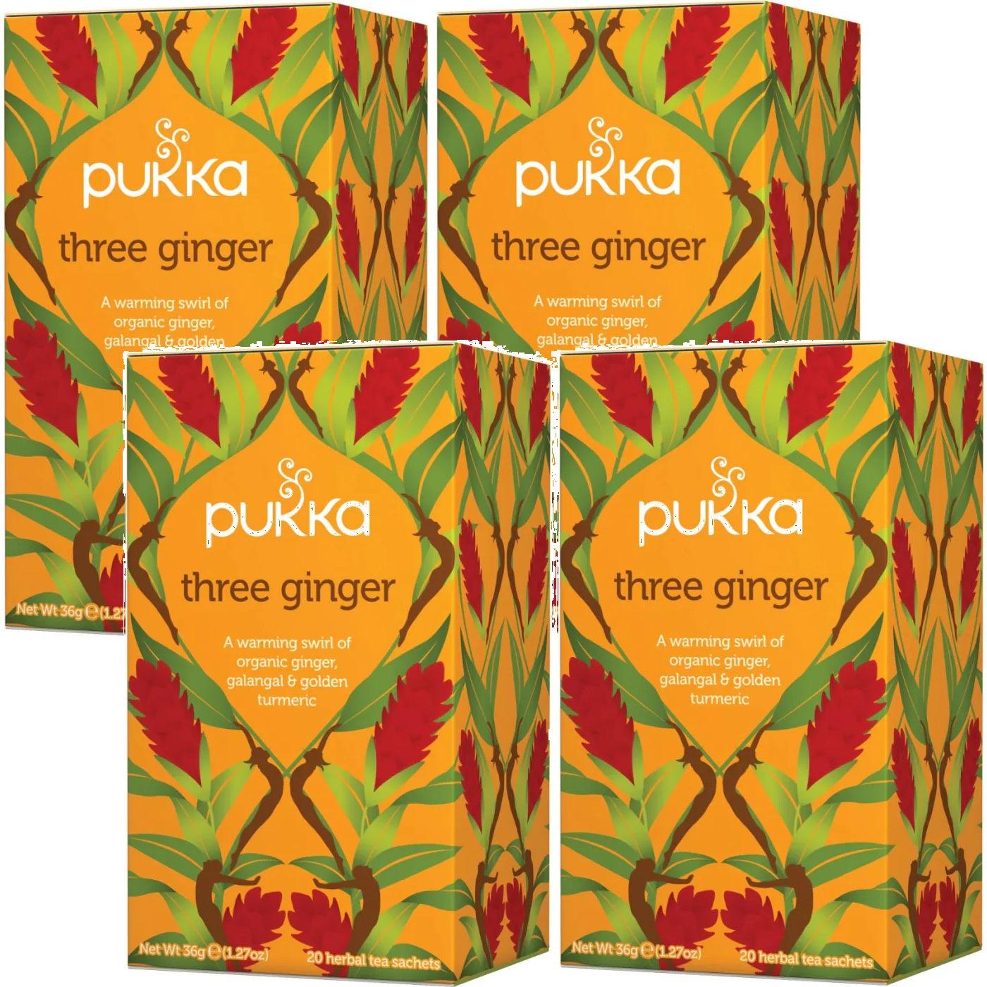 Pukka Tea Three Ginger 20 Teabags 4 Pack | SuperOffice