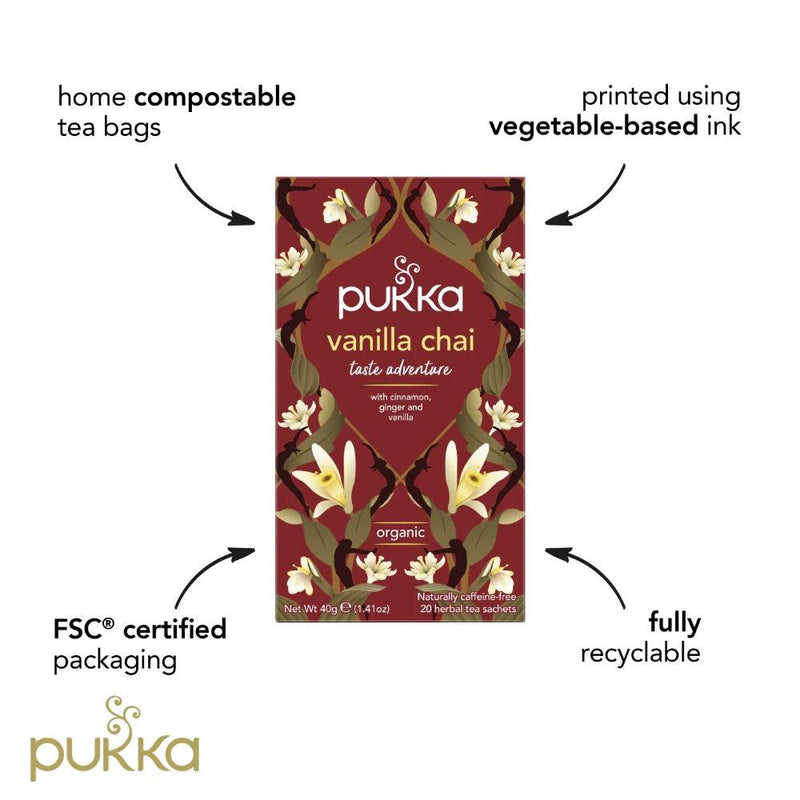 Pukka Tea Vanilla Chai 20 Teabags 4 Pack 05065000523596 - SuperOffice