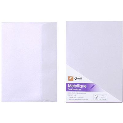 Quill C6 Matallique Envelopes Moostone Pack 10 100850068 - SuperOffice