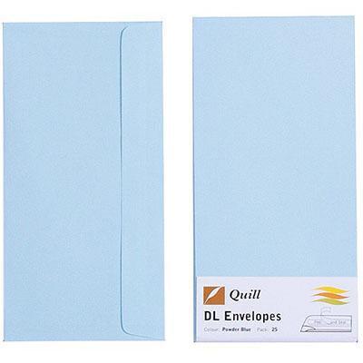 Quill Dl Coloured Envelopes Powder Blue Pack 25 100850263 - SuperOffice