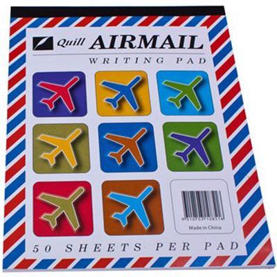 Quill Ruled Airmail Writing Pad 50 Leaf 250 X 200Mm White 100851287 - SuperOffice