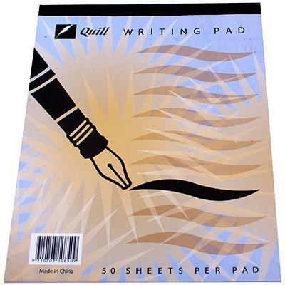 Quill Ruled Writing Pad 50 Leaf 250 X 200Mm White 100851284 - SuperOffice