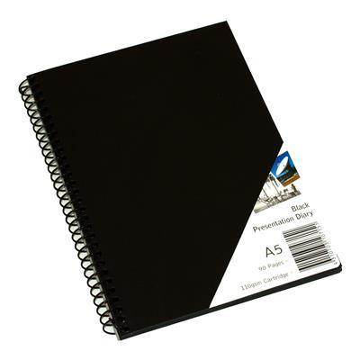 Quill Visual Art Diary 110Gsm 90 Page A5 Pp Black 100851352 - SuperOffice